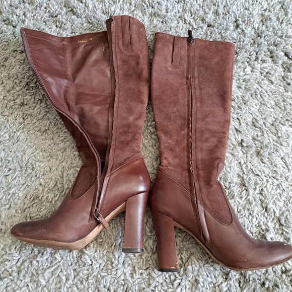 Cole Haan | Chocolate brown sued & heeled leather boots - Picture 11 of 14